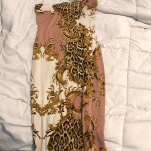 Strapless midi dress